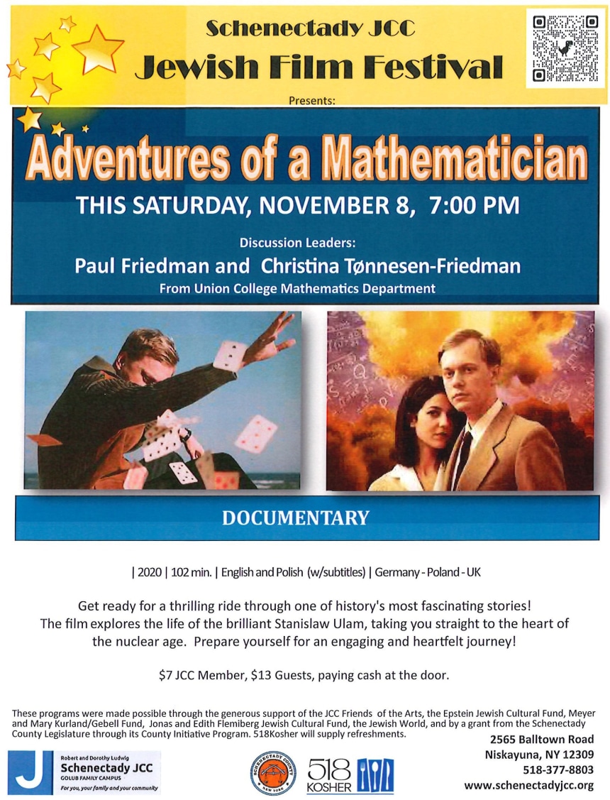 Schenectady JCC Film Festival - Adventures of a Mathematician